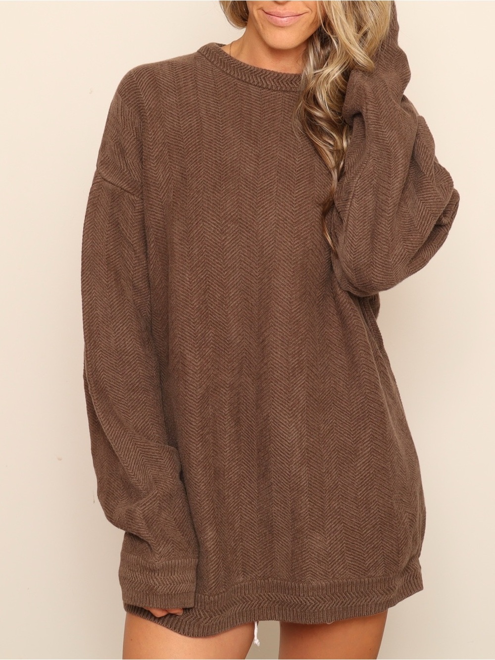 Vintage Chaps Ralph Lauren Men’s Tan Chevron Textured Turtleneck Grandpa Sweater